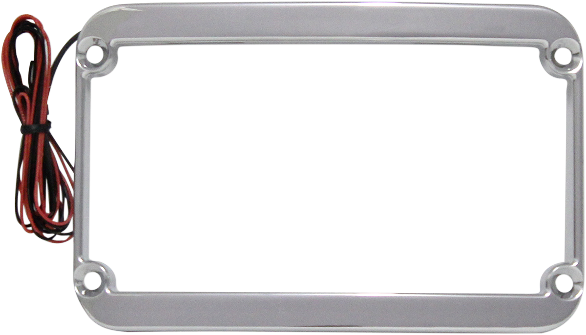 KLOCK WERKS WFB™ Benchmark Stretched Rear Fender Lighted License Plate Frame - License Plate Frame / Lighted / Chrome 2030-0839