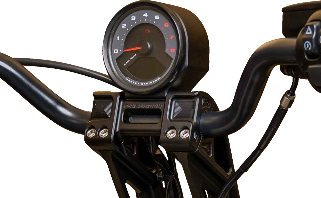 KODLIN USA Gauge Bucket Fastback Speedometer Mount - Speedometer Gauge Bucket Mount / For Fastback Riser / Black / HD Softail 2210-0670