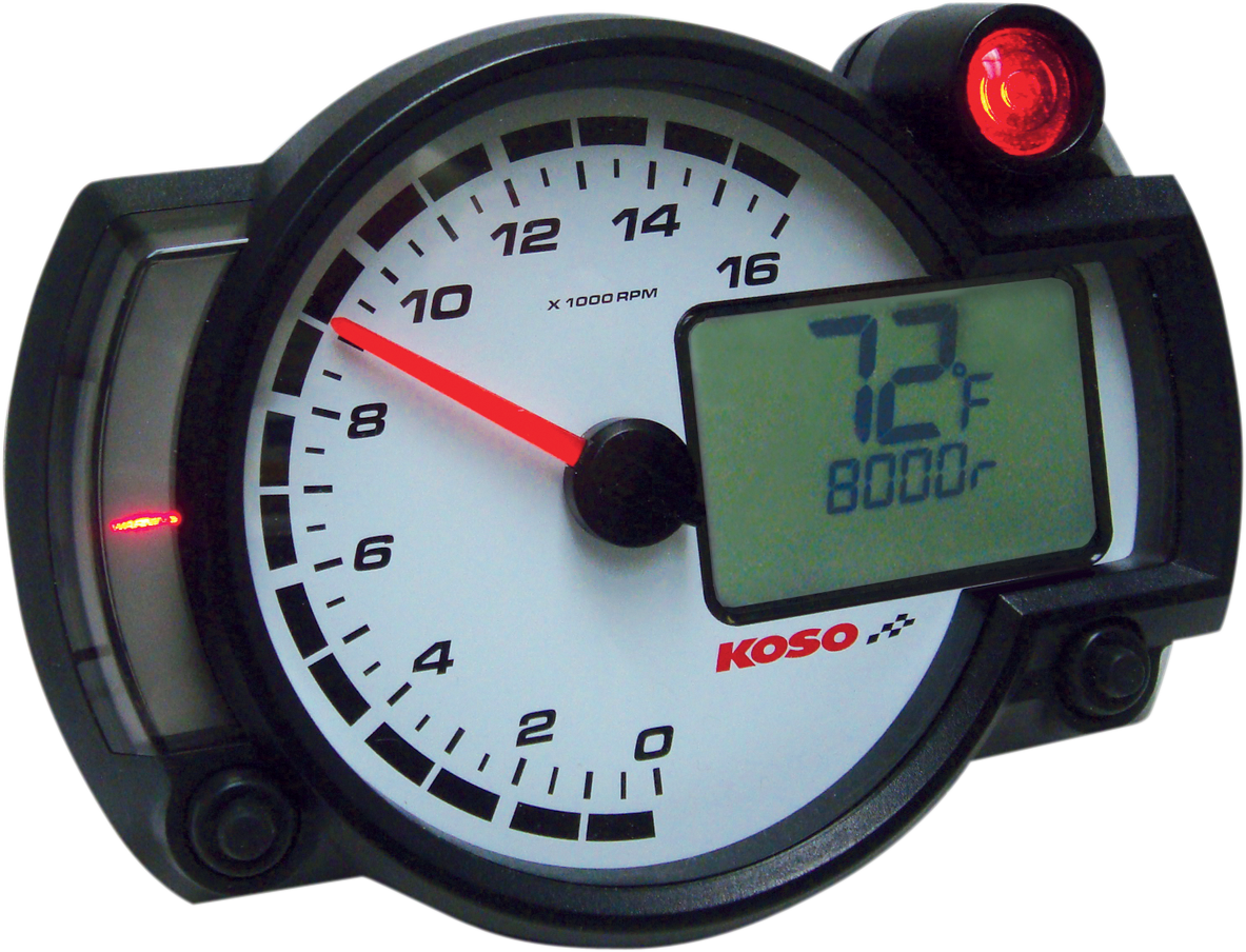 KOSO NORTH AMERICA RX2-NR GP-Style Race Tachometer - 2201-0085