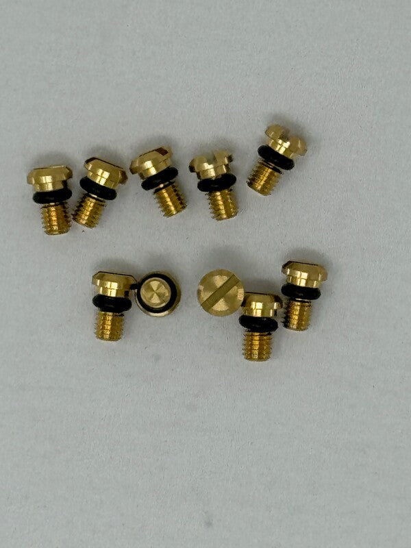 KYB Powersports KYB 1990-2023 Kaw / Hon / Suz / Yam Front Fork Bleed Bolt w/ O-Ring - Brass - 10 Pack - 110090000610
