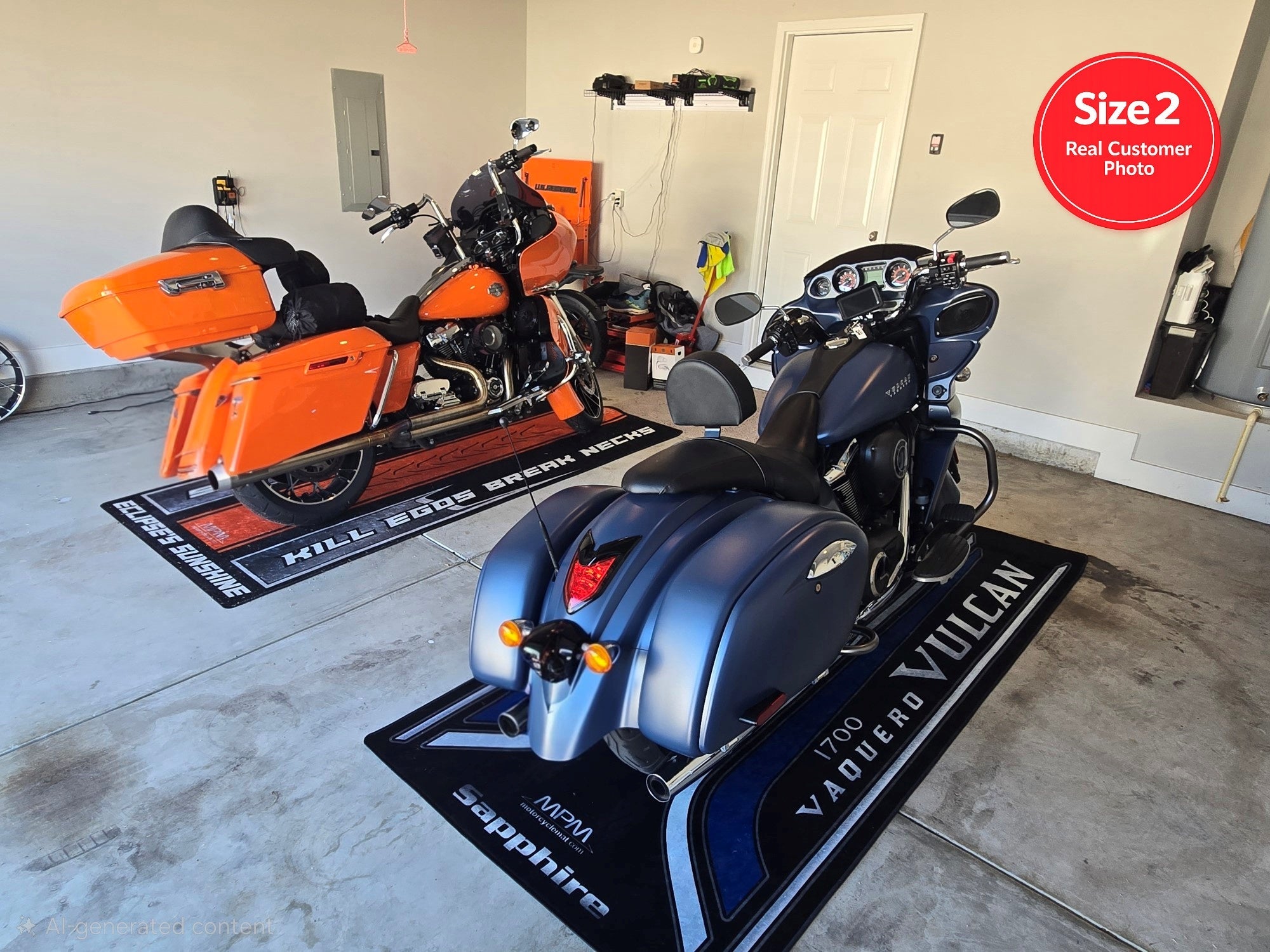 MPM Motorcycle Mat for Kawasaki Vulcan 1700 Vaquero - MM7429