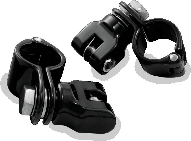 Kuryakyn 1-1/4inch Magnum Quick Clamp With Clevis Black (Pair) - 7572