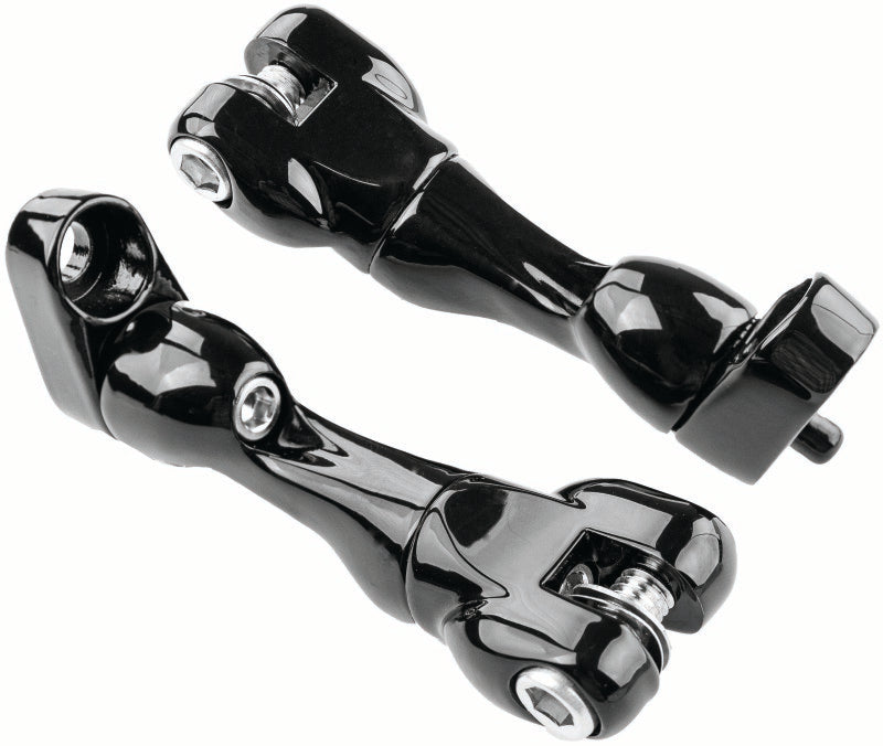Kuryakyn Adjustable Passenger Peg Mounts for Harley-Davidson Touring and Indian Models Gloss Black - 10187
