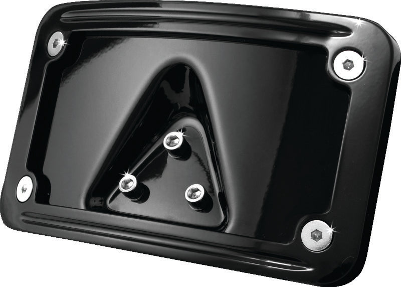 Kuryakyn Curved Laydown License Plate Frame Gloss Black - 3148