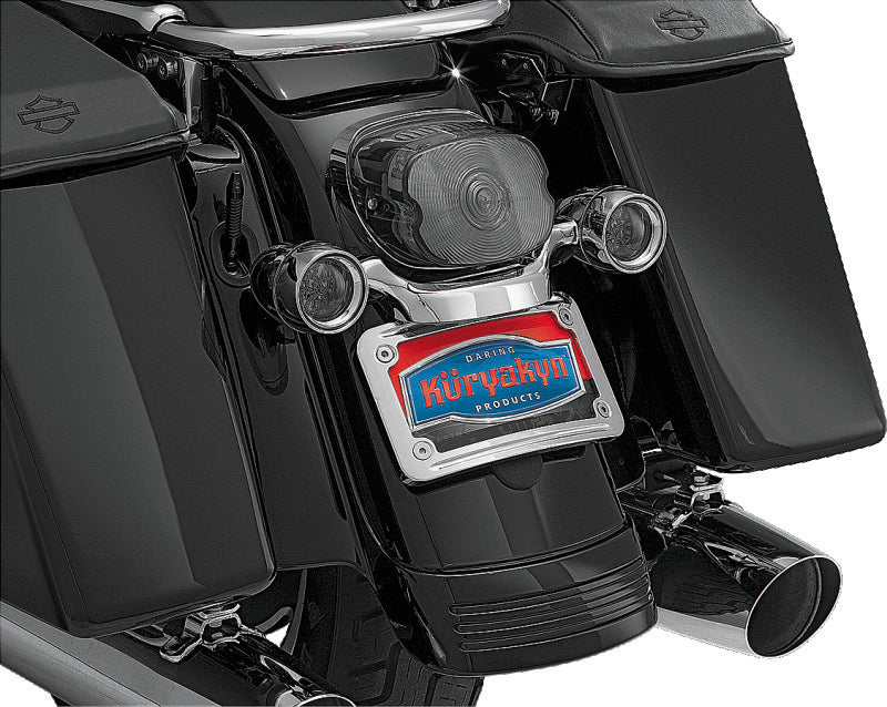 Kuryakyn Curved License Plate Mount Chrome - 3163