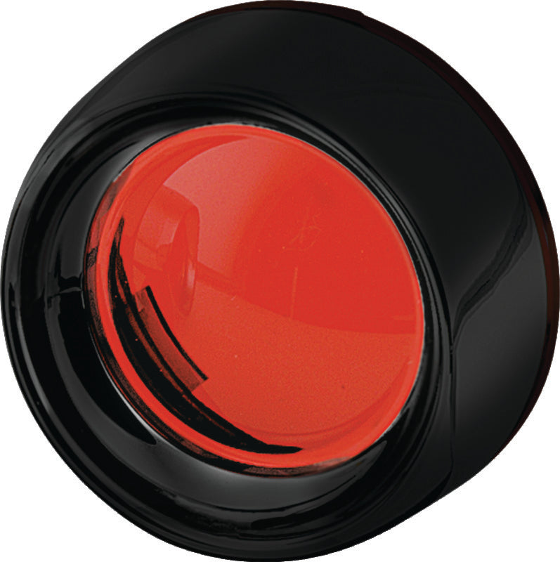 Kuryakyn Deep Dish Bezels Red Lens Gloss Black - 5482