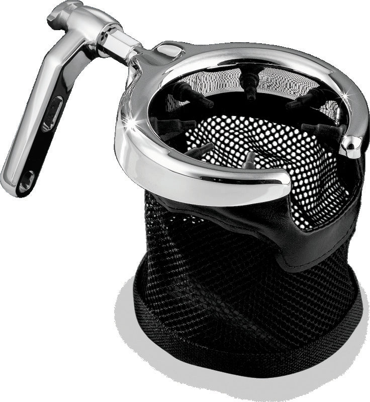Kuryakyn Drink Holder Mesh Basket with Perch Mount Universal Chrome - 1462