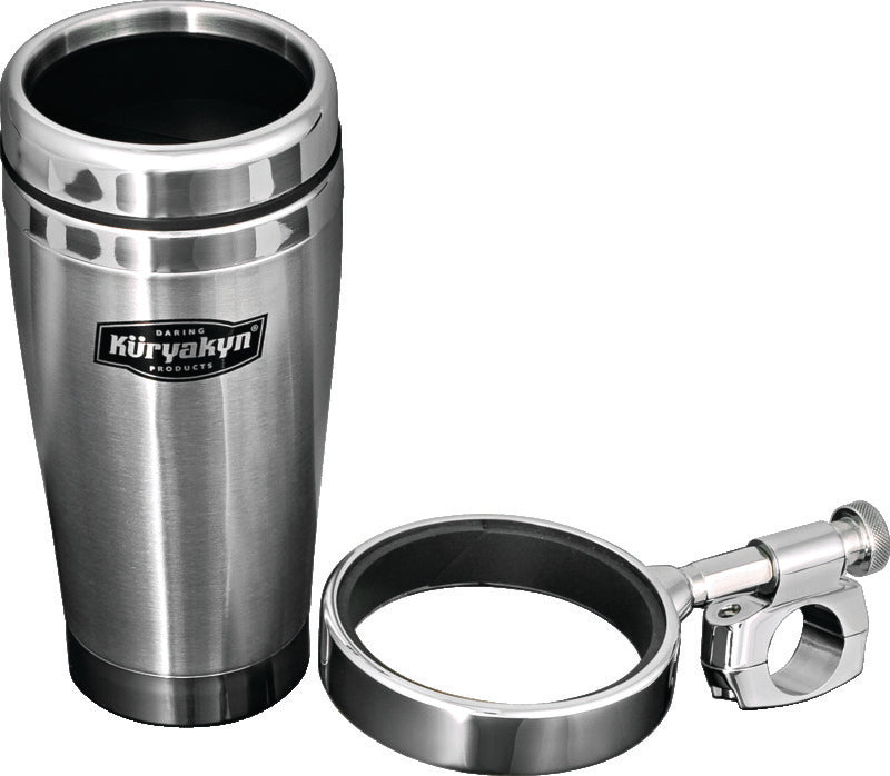 Kuryakyn Drink Holder With Stainless Steel Mug 1 inch Bar Clamp Chrome - 1464