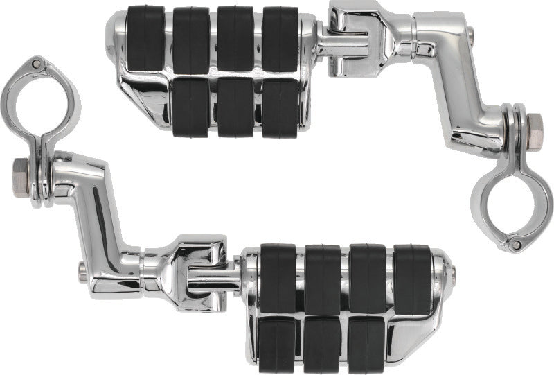 Kuryakyn Dually ISO Offset Highway Pegs With 1-1/4inch Clamp Chrome (Pair) - 7993