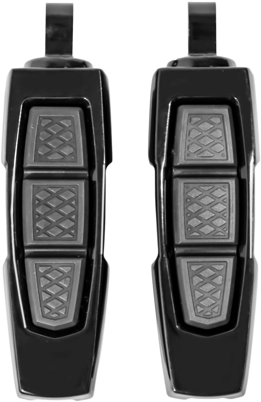 Kuryakyn Enygma Pegs With Adapter- Gloss Black - 10030-2