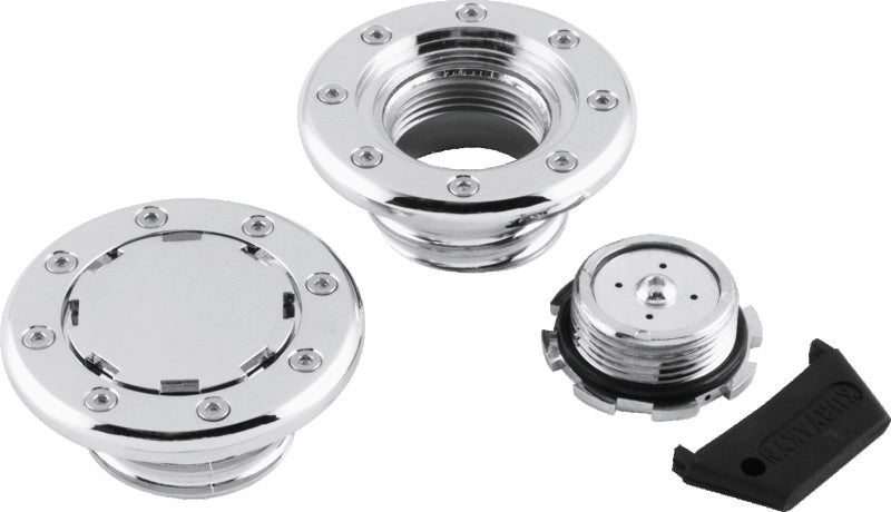 Kuryakyn Flush Mount Gas Caps Non-Vented Chrome - 8310