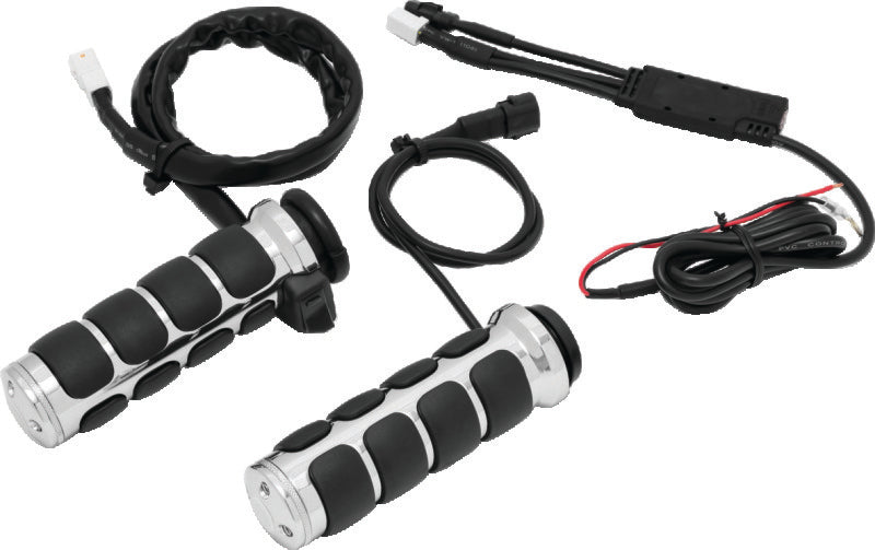Kuryakyn Heated ISO Grips Throttle-By-Wire Chrome - 6470