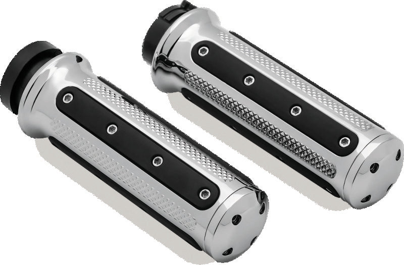 Kuryakyn Heavy Industry Grips Dual Cable Chrome - 6120