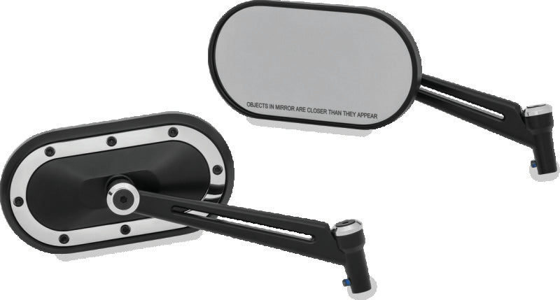 Kuryakyn Heavy Industry Mirrors Satin Black & Chrome - 1766