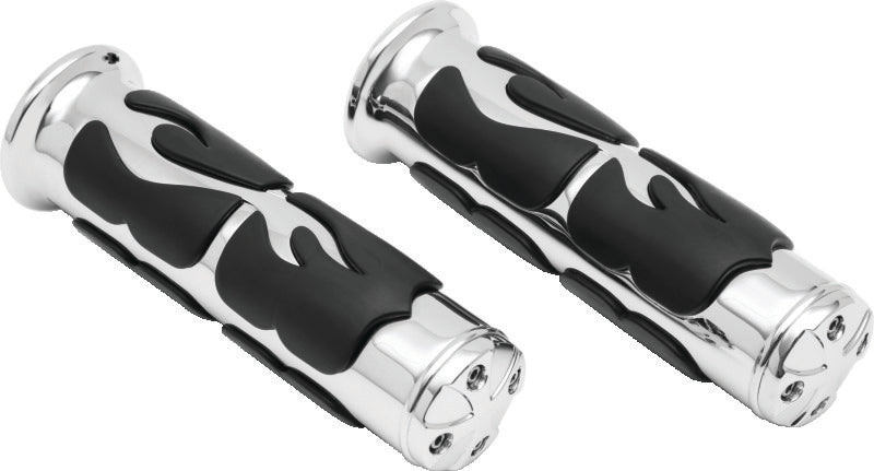 Kuryakyn ISO Flame Grips Metric Universal 1inch Chrome - 6262