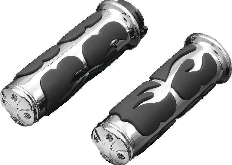 Kuryakyn ISO Flame Grips Throttle-By-Wire Chrome - 6269