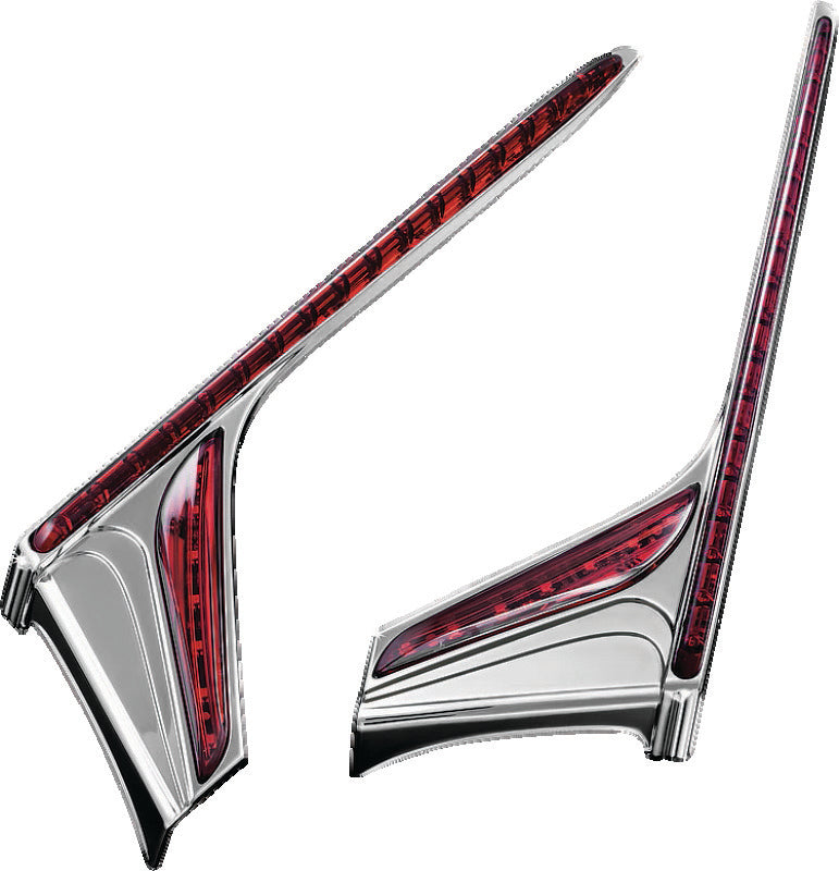Kuryakyn L.E.D. Vertical Rear Light Strips 2012-2017 GL1800 Chrome Red Lens - 3237