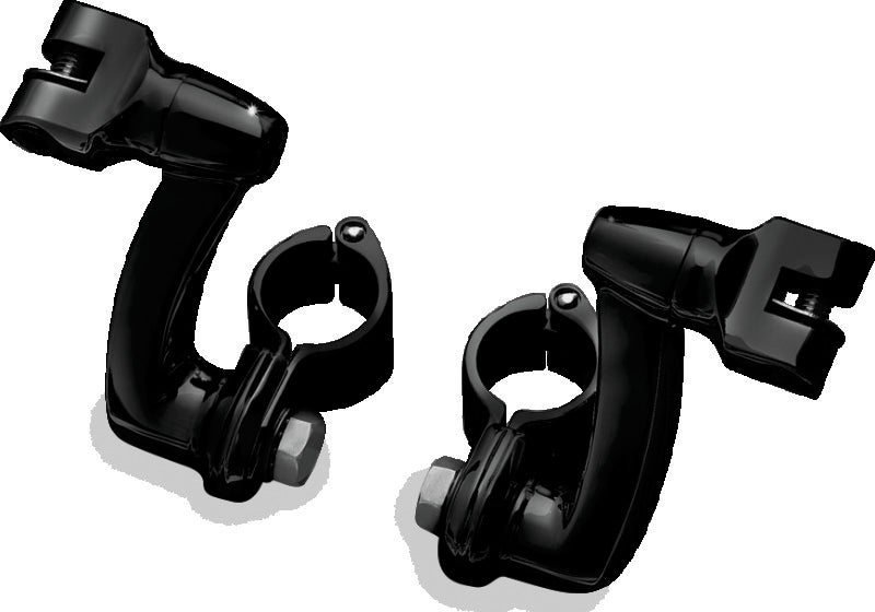 Kuryakyn Longhorn Offset Peg Mounts With 1-1/4inch Clamp Black - 7571