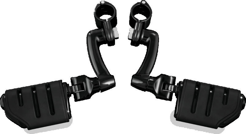 Kuryakyn Longhorn Trident Dually Offset Highway Pegs 1-1/4 in Clamp Black - 7599