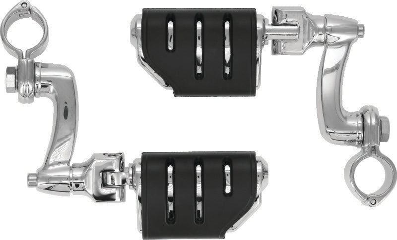 Kuryakyn Longhorn Trident Dually Offset Highway Pegs 1-1/4 in Clamp Chrome - 7555