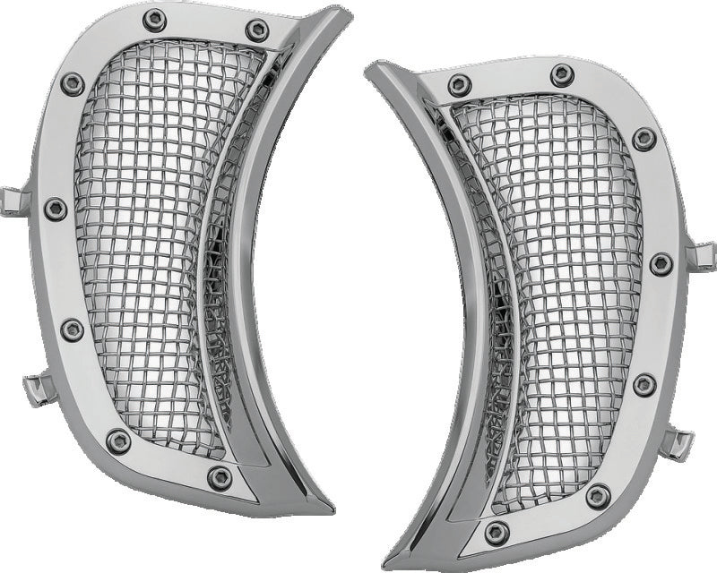 Kuryakyn Mesh Headlight Vent Accents Chrome - 6518