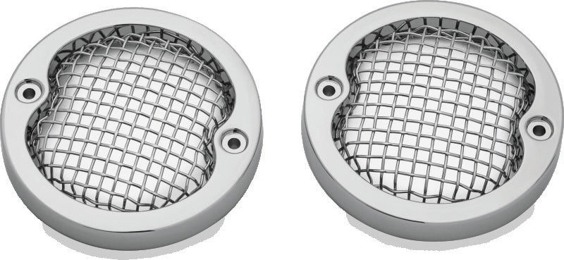 Kuryakyn Mesh Turn Signal Bezels 3-1/4in Chrome - 6513