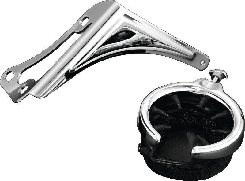 Kuryakyn Passenger Drink Holder With Basket 1998-2013 Touring Right Side Chrome - 1482