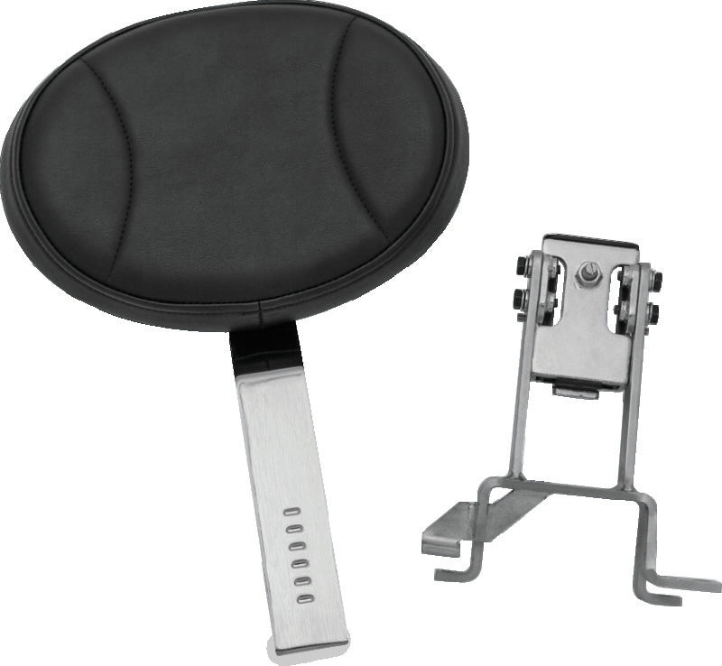 Kuryakyn Plug-N-Go Driver Backrest 14-Up Indian Black Pad, Chrome - 1628