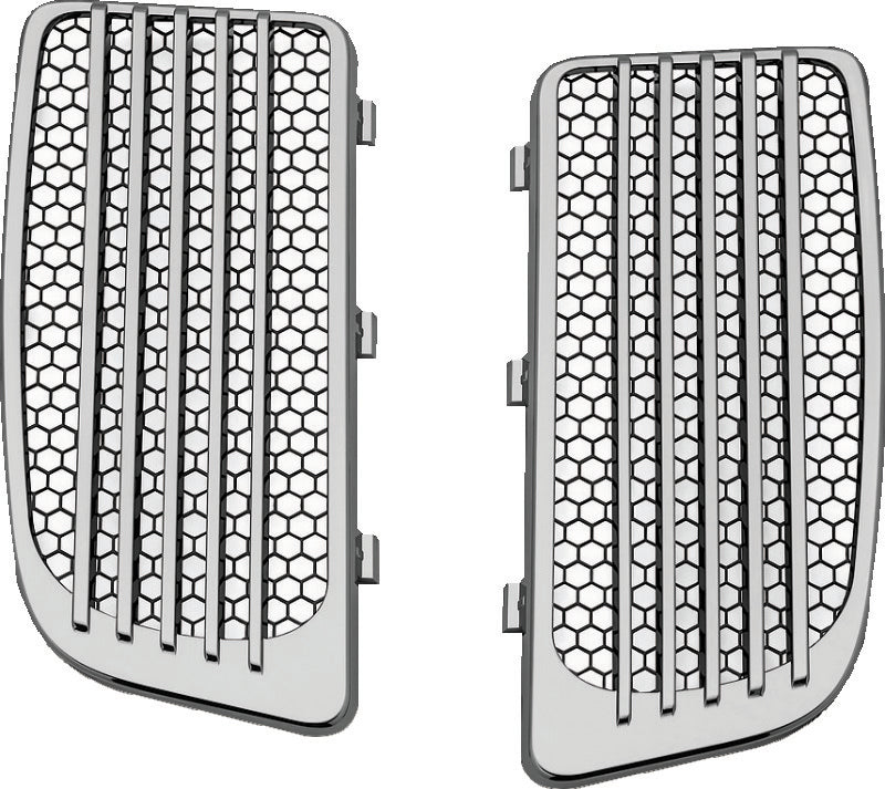Kuryakyn Radiator Grills For Twin Cooled Models Chrome & Black (Pair) - 7681