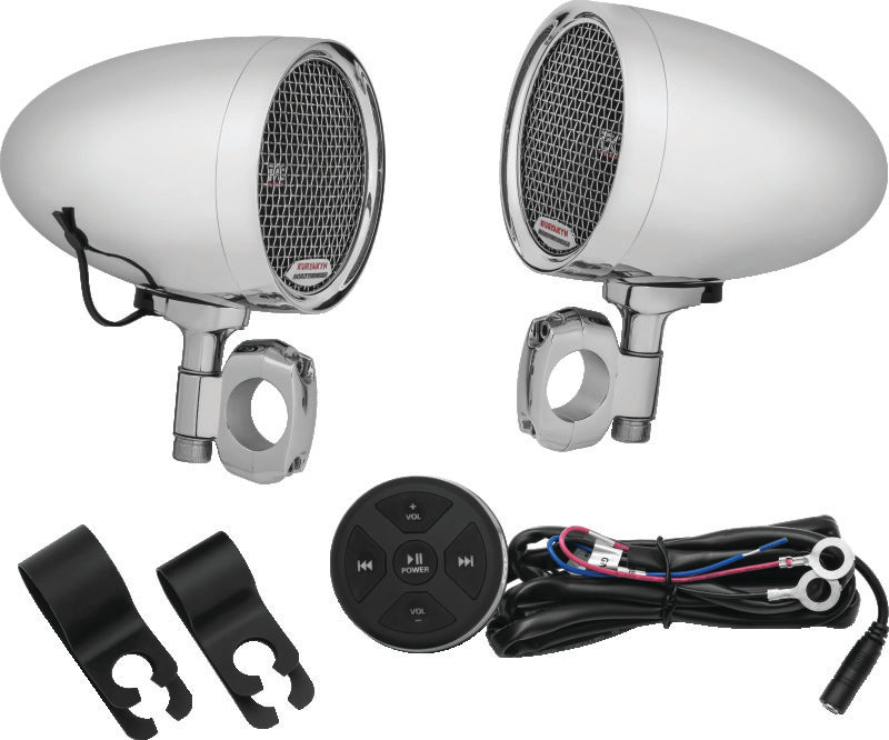 Kuryakyn Road Thunder Speaker Pods Bluetooth Audio Controller Chrome - 2712