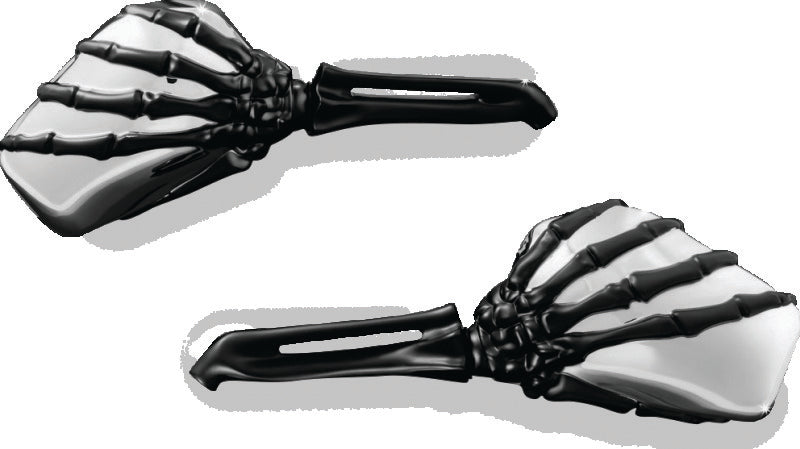 Kuryakyn Skeleton Hand Mirrors Black/Chrome - 1764