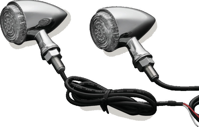 Kuryakyn Torpedo Indicator LED Amber Lights Turn Only Chrome - 2508