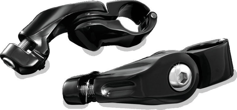 Kuryakyn Tour Tech 4in Back Arm With 1-1/4in Clamps Without Pegs Black - 7574