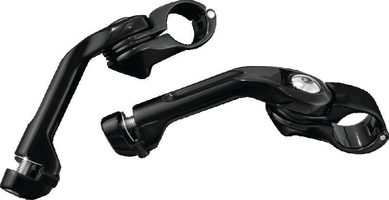 Kuryakyn Tour Tech 6in Back Arms With 1-1/4in Clamps Without Pegs Black - 7575