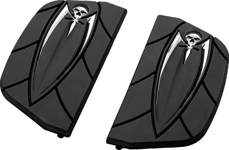 Kuryakyn Zombie Passenger Board Covers With Traditional D-Shaped Passenger Kit - Black - 4572