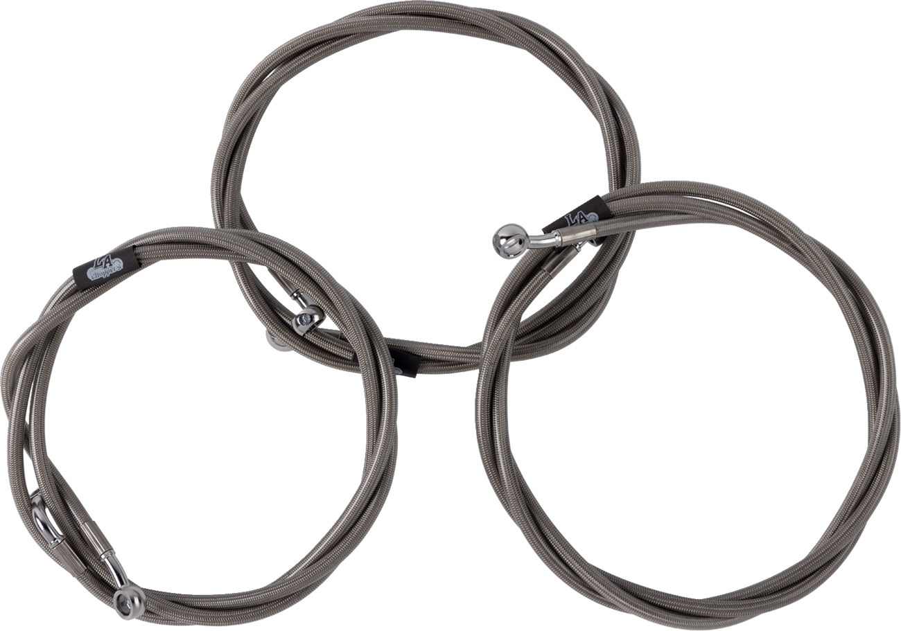 LA CHOPPERS Brake Line Kit - Brake Line / Chrome 1741-6509