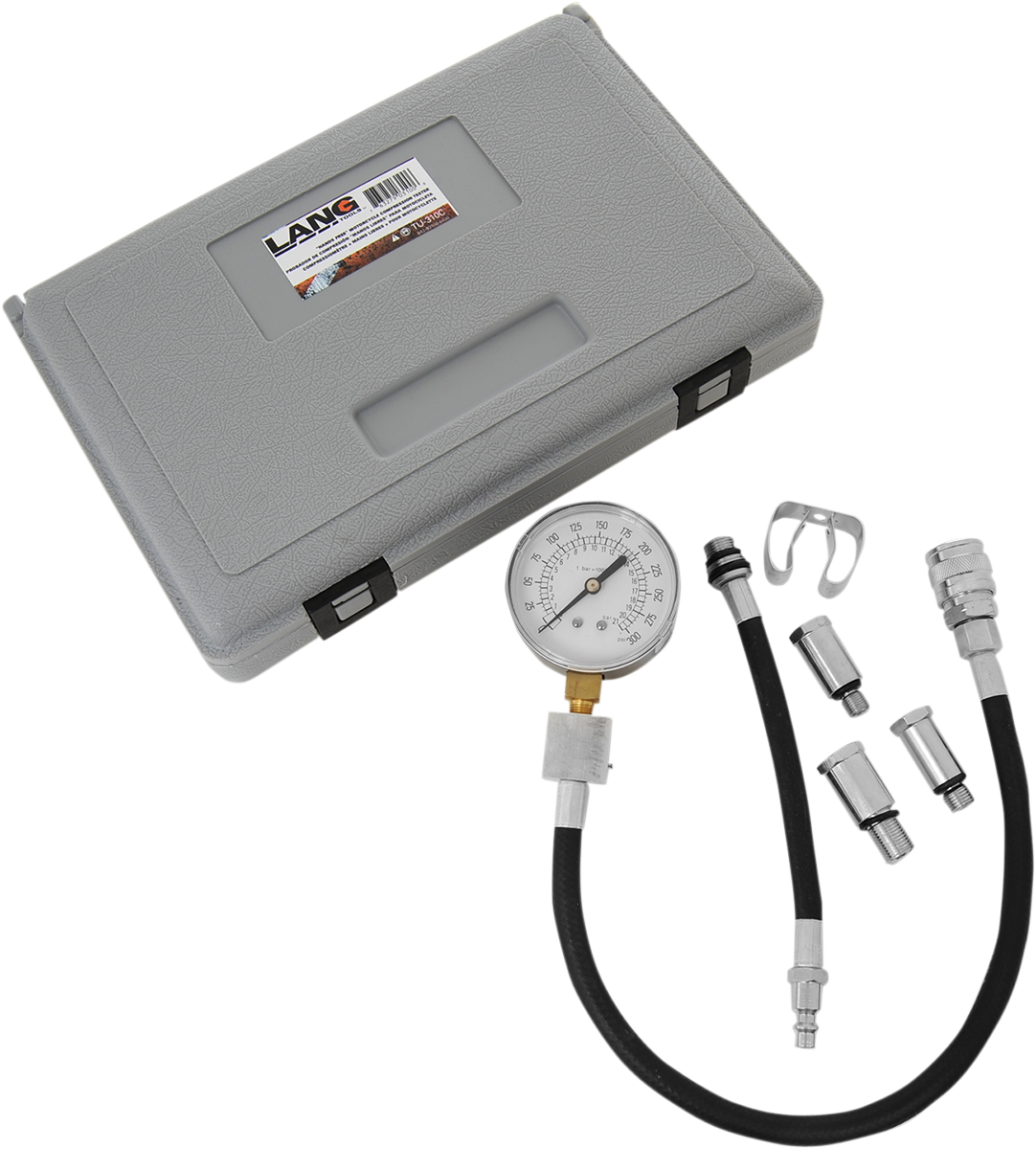 LANG TOOLS "Hands-Free" Motorcycle Compression Tester - 3801-0250