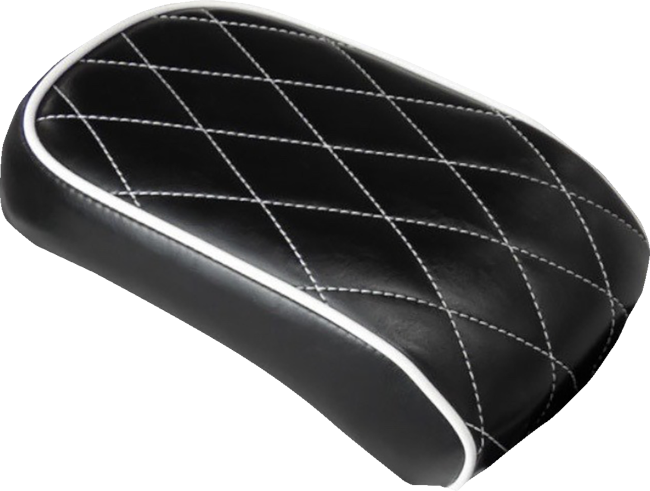 LE PERA Bare Bones Solo Seat Pillion Pad - Bare Bones Pillion Pad / Diamond / Black w/ White Stitch / Softail '08-'17 0802-1528