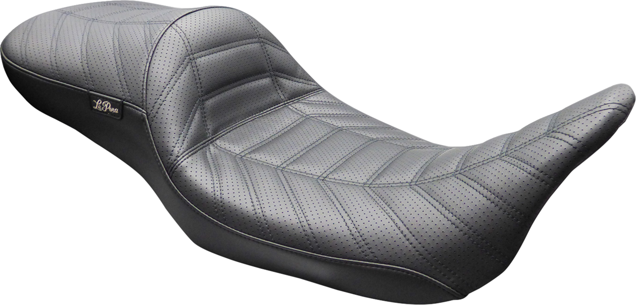 LE PERA Maverick Daddy Long Legs Seat - Without Backrest / Black Indy Stitch / FLH/FLT '08-'23 0801-2291