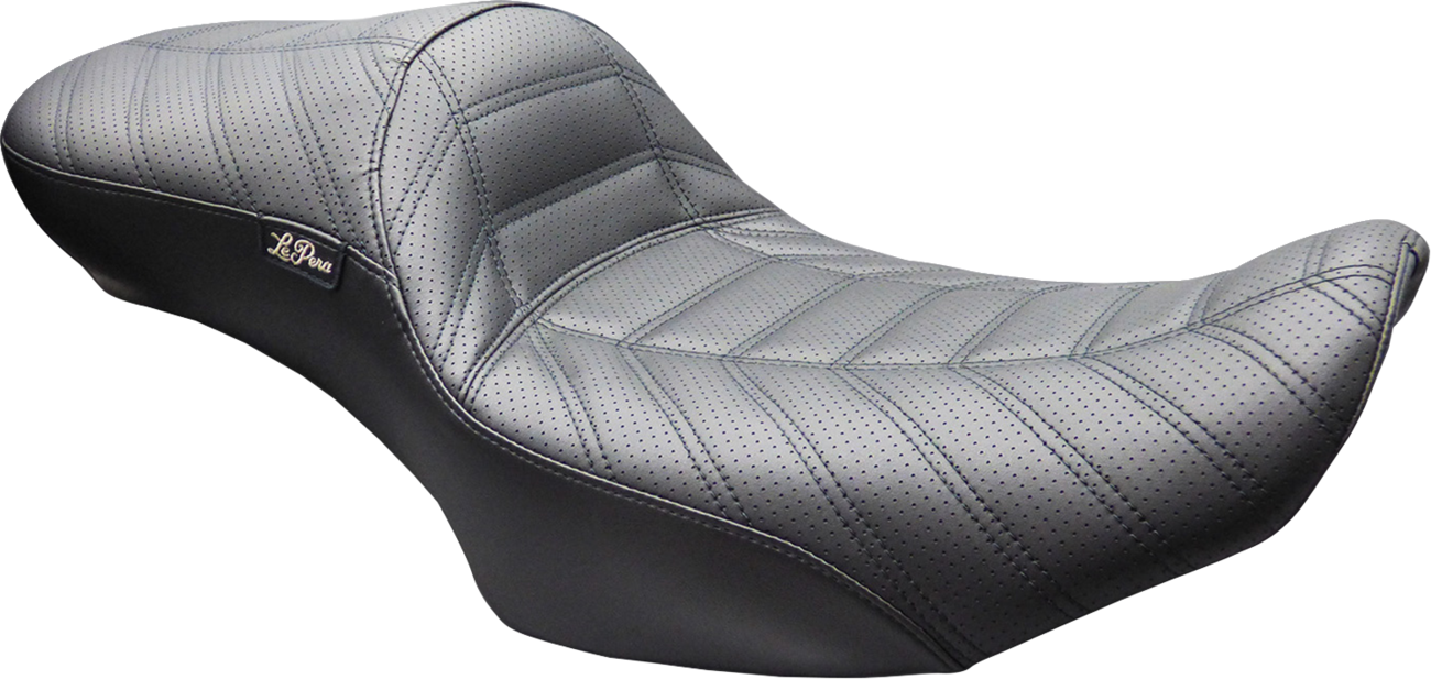 LE PERA Maverick Daddy Long Legs Seat - Without Backrest / Black Indy Stitch / FLH/FLT '23-'26 0801-2289