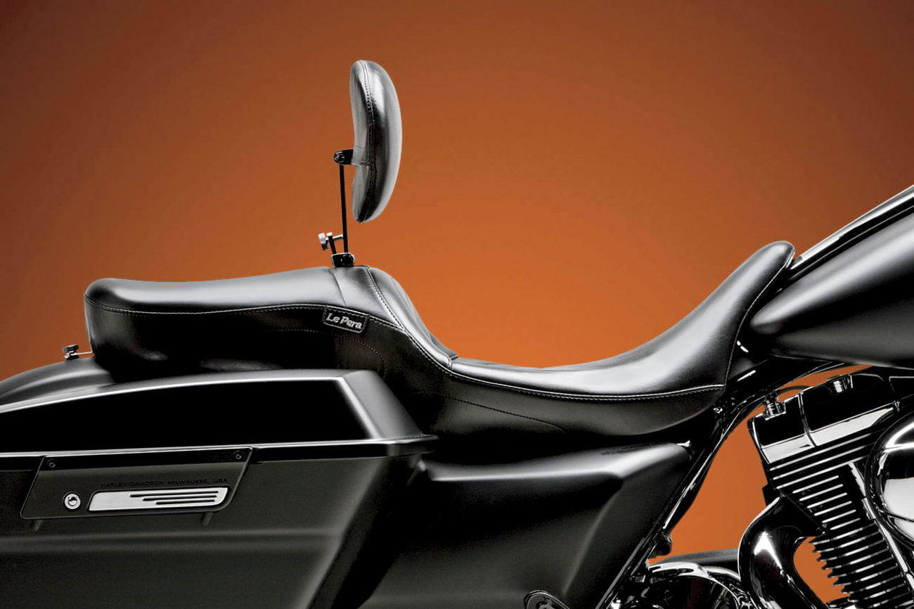 LE PERA Maverick Seat - with Backrest / Smooth / Black / FL '08-'23 0801-0704