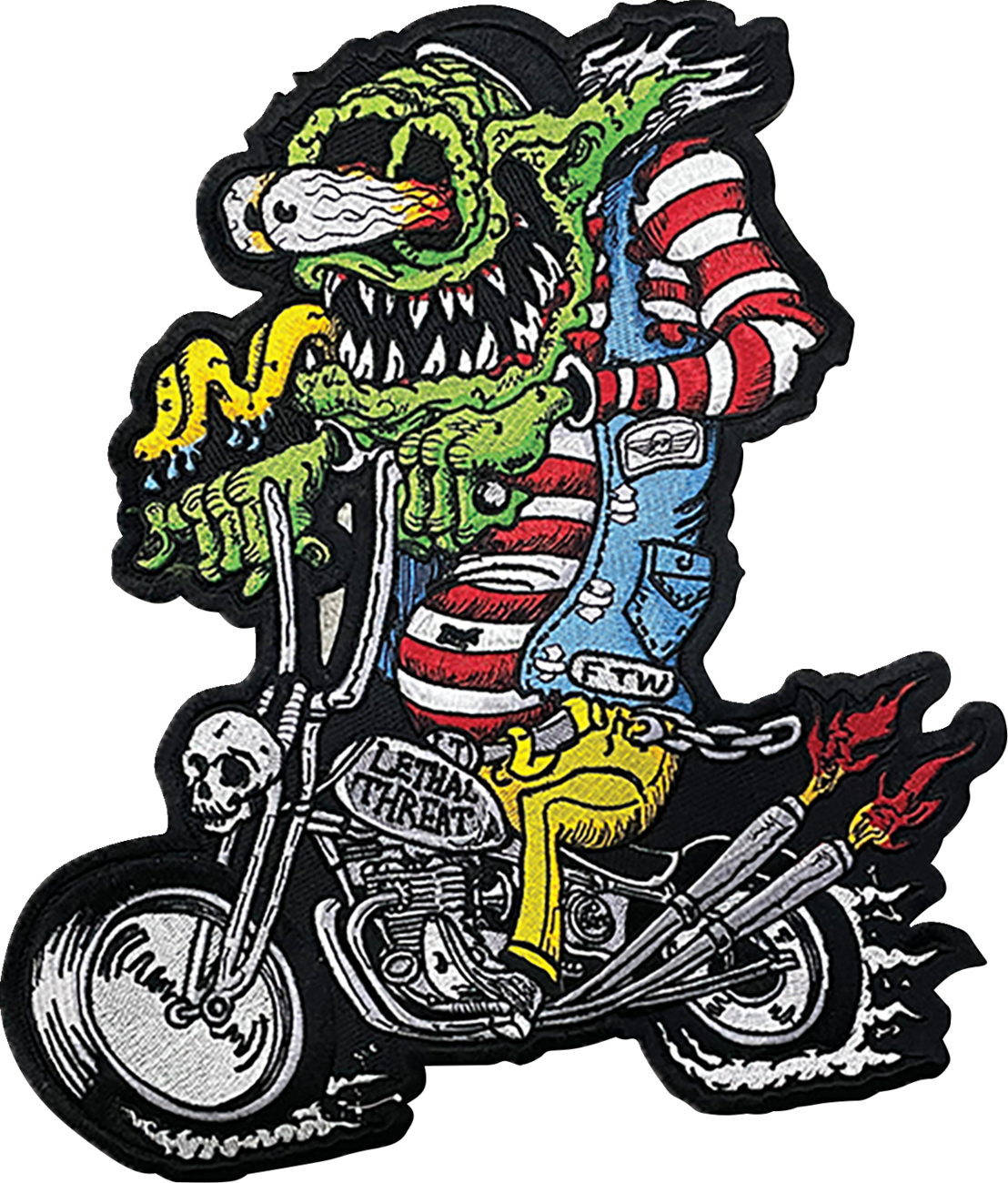 LETHAL THREAT Monster Biker Embroidered Patch - Large 2840-0180