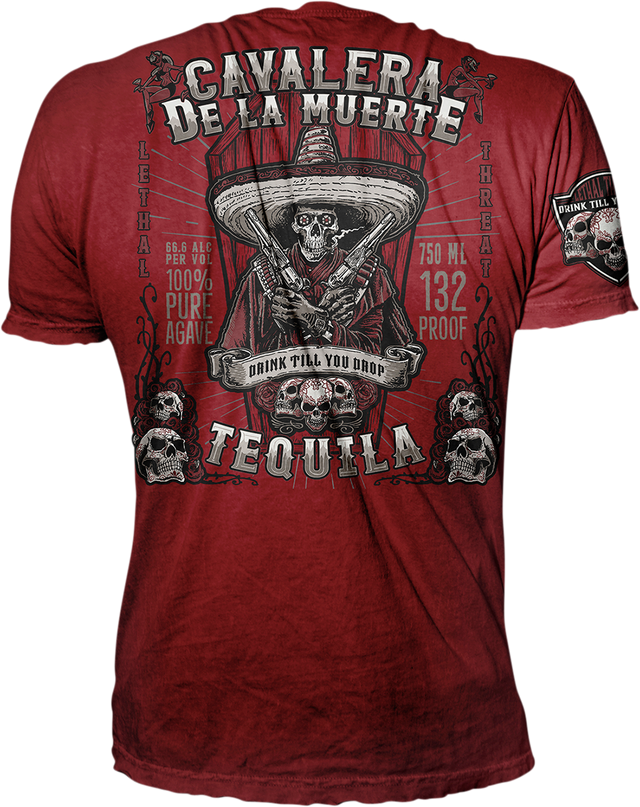 LETHAL THREAT Vintage Velocity Bandido Tequila T-Shirt - Burgundy / 2XL 3030-20275