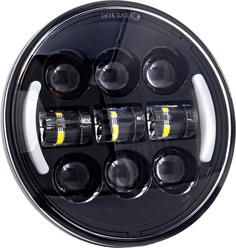 LETRIC LIGHTING CO 5.75" Deluxe Headlight w/ Turns w/ Switchback - LLC-DHL-5TS