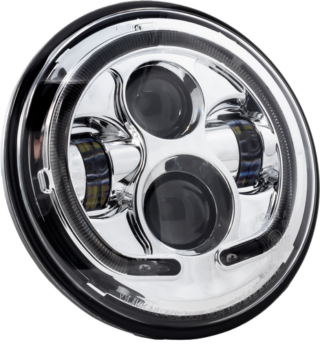 LETRIC LIGHTING CO 7" LED HEADLIGHT BLACK HALO INDIAN - LLC-ILHP-7C