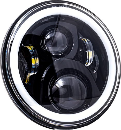LETRIC LIGHTING CO 7" LED Headlight Full Halo w/ Mount Adapter - LLC-LHC-7DB