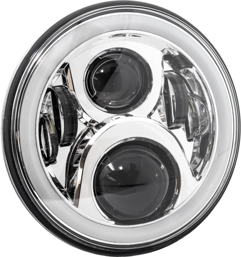 LETRIC LIGHTING CO 7" LED Headlight Full Halo w/ Mount Adapter - LLC-LHC-7DC