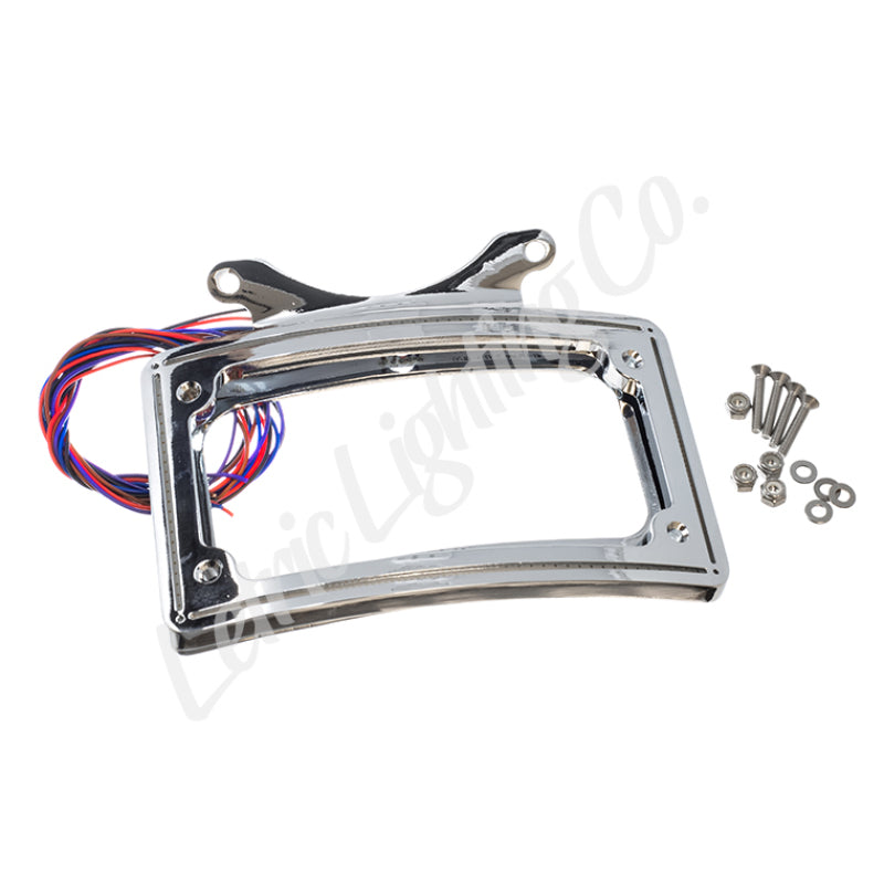 Letric Lighting 2009-2013 Road King Perfect Plate Light Chrome Curved License Plate Frame - LLC-CPPL-C4