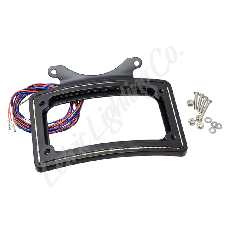Letric Lighting 2012-2016 Dyna Perfect Plate Light Black Curved License Plate Frame - LLC-CPPL-B6