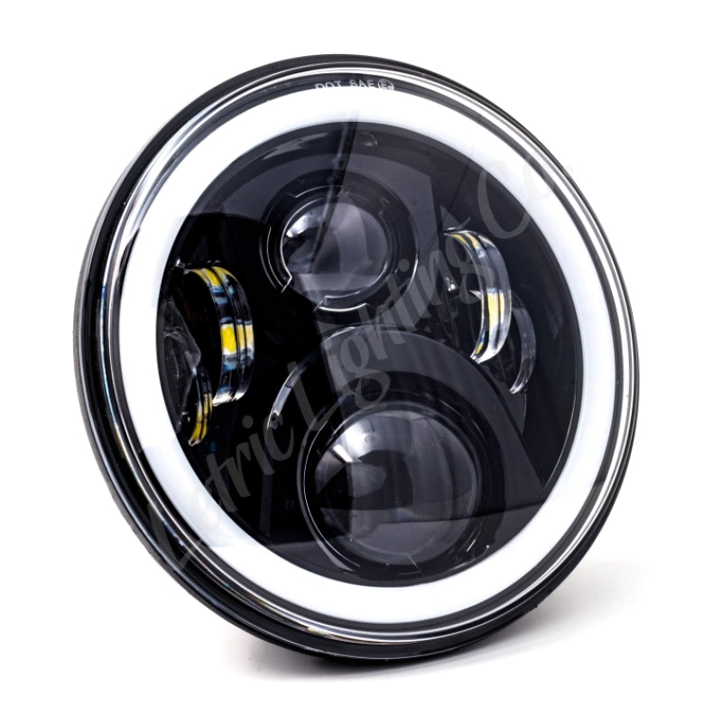 Letric Lighting 7in LED Black Full-Halo Indian - LLC-ILHC-7DB